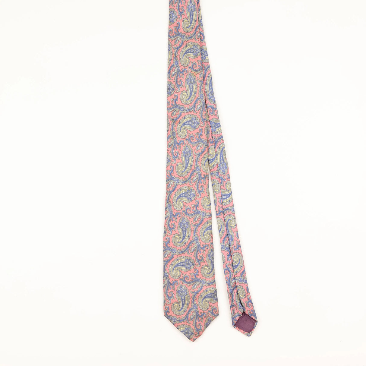 Front of Vintage 1990's Oleg Cassini Paisley Patterned Tie