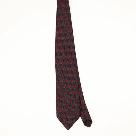 Front Front of Vintage 1990's Waves Geometric Patterned Tie