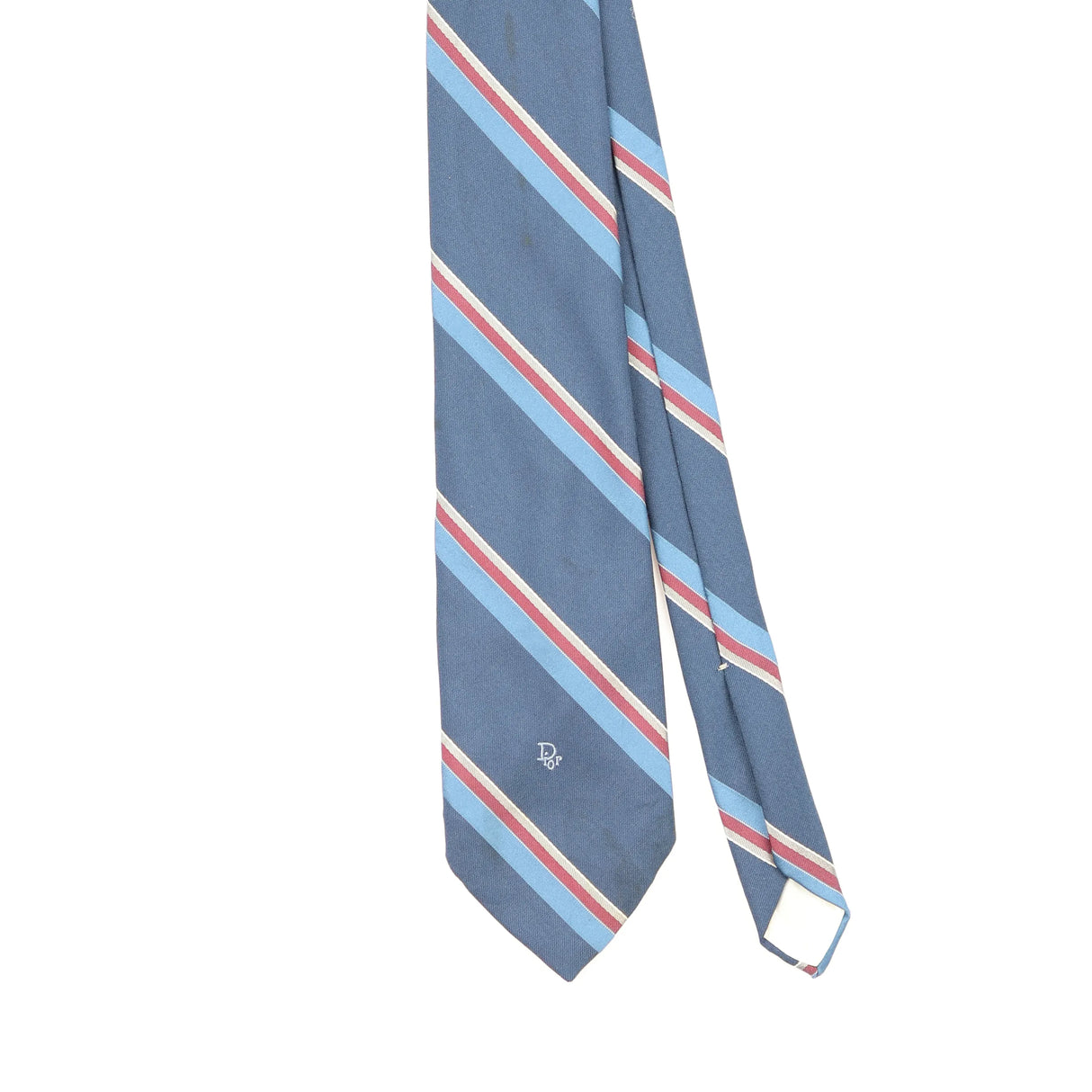 Front Front Detail of Vintage 1990's Christian Dior Striped Patterned Tie