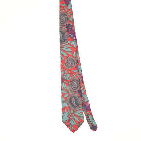 Front Front of Vintage 1990's Floral Patterned Tie