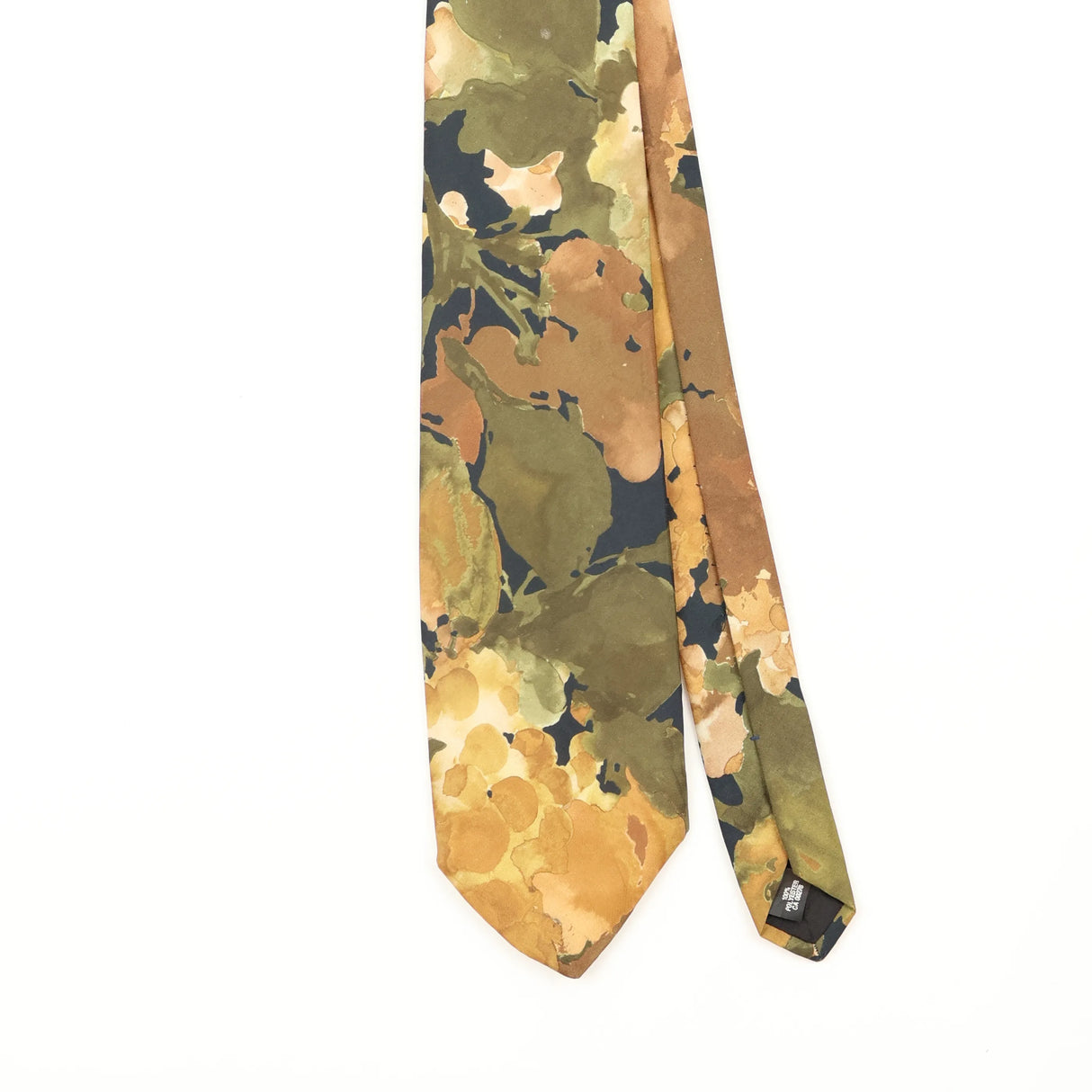 Front Front Detail of Vintage 1980's Monsieur Pierre Floral Patterned Tie