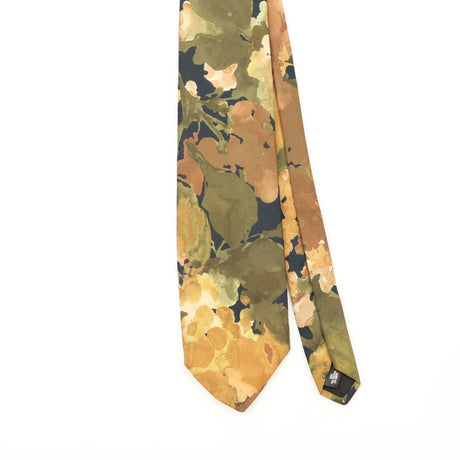 Front Front Detail of Vintage 1980's Monsieur Pierre Floral Patterned Tie