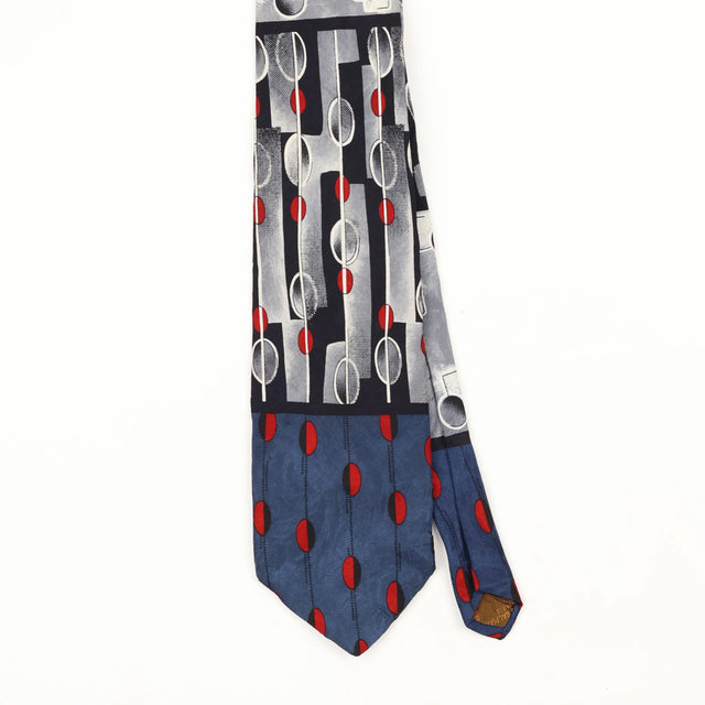Front Front Detail of Vintage 1990's Pierre Balmain Circles Geometric Patterned Tie