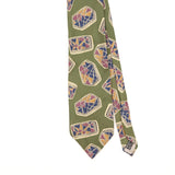 Front Detail of Vintage 1990's Christian Dior Geometric Patterned Tie