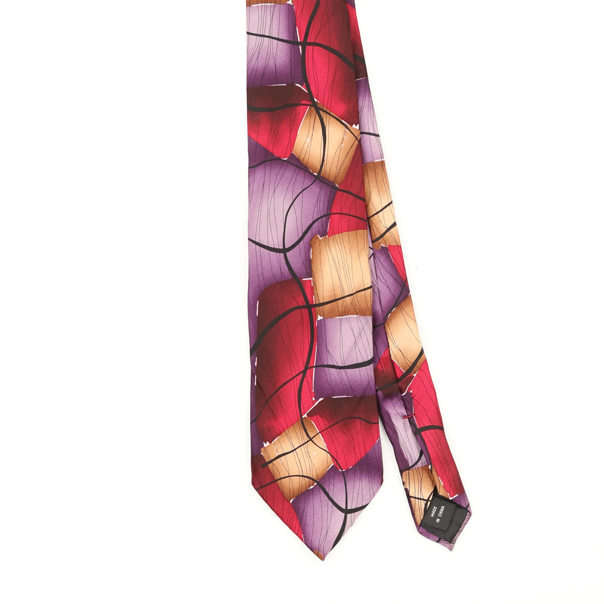 Front Front Detail of Vintage Jerry Garcia Moon Mountains Abstract Patterned Tie