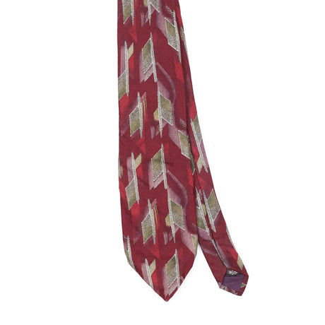Front Front Detail of Vintage 1990's Geometric Patterned Tie