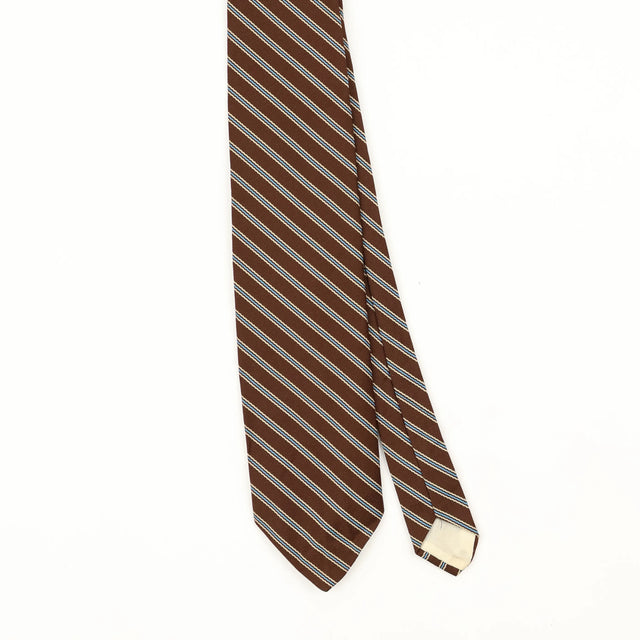 Front Front Detail of Vintage 1980's Striped Patterned Tie
