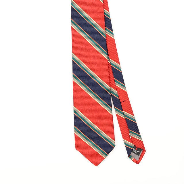 Front Detail of Vintage 1980's Robert Talbott Striped Patterned Tie
