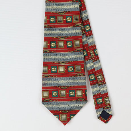 Front Detail of Vintage Geometric Patterned Tie