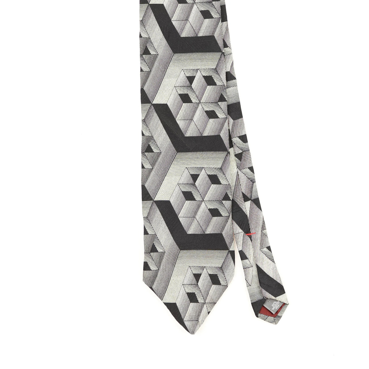 Front Front Detail of Vintage 1990's Geometric Patterned Tie