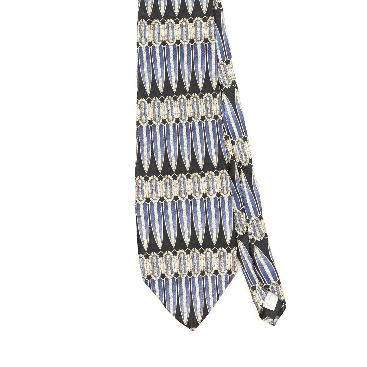 Front Front Detail of Vintage 1990's Pierre Cardin Geometric Patterned Tie