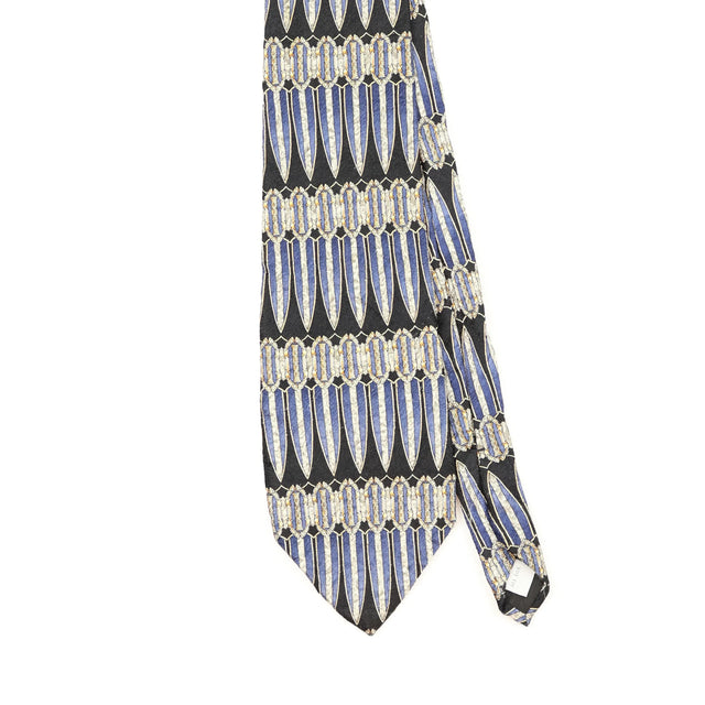 Front Front Detail of Vintage 1990's Pierre Cardin Geometric Patterned Tie