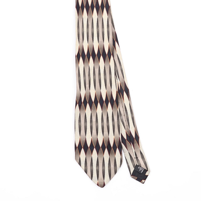 Front Front Detail of Vintage 1990's Geometric Patterned Tie