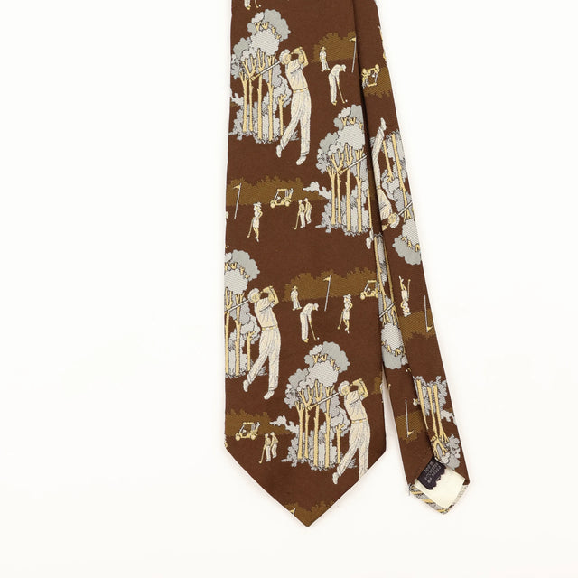 Front Detail of Vintage 1970's Cartoon Patterned Tie