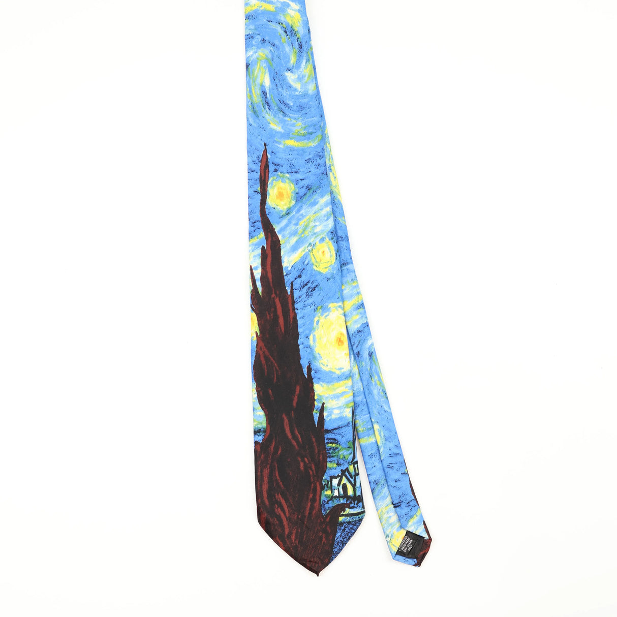 Front Front of Vintage 1990's Ralph Marlin Starry Night Abstract Patterned Tie