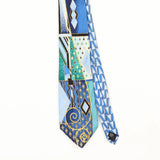 Front Front Detail of Vintage 1990's Geometric Patterned Tie