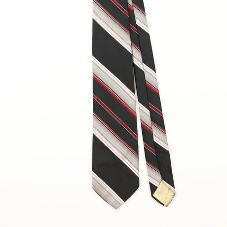 Front Detail of Vintage 1980's Charvet Striped Patterned Tie