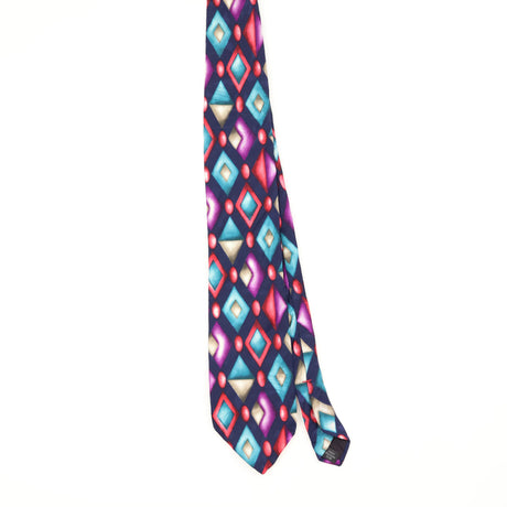 Front Front of Vintage 1990's Halston Geometric Patterned Tie