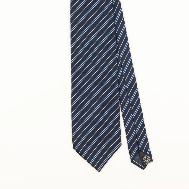 Front Detail of Vintage 1990's Nina Ricci Striped Patterned Tie