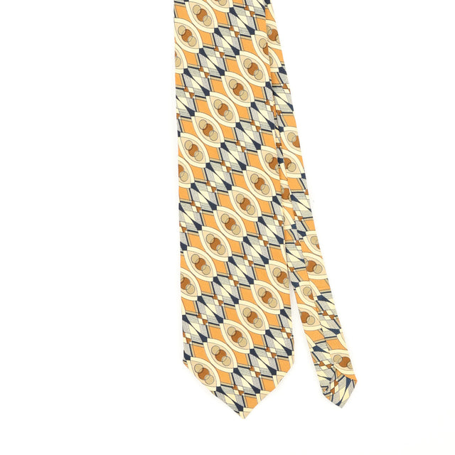 Front Front Detail of Vintage 1990's Geometric Patterned Tie