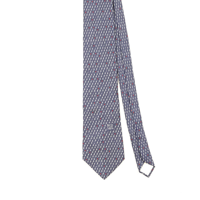 Front Front Detail of Vintage 1990's Nina Ricci Geometric Patterned Tie