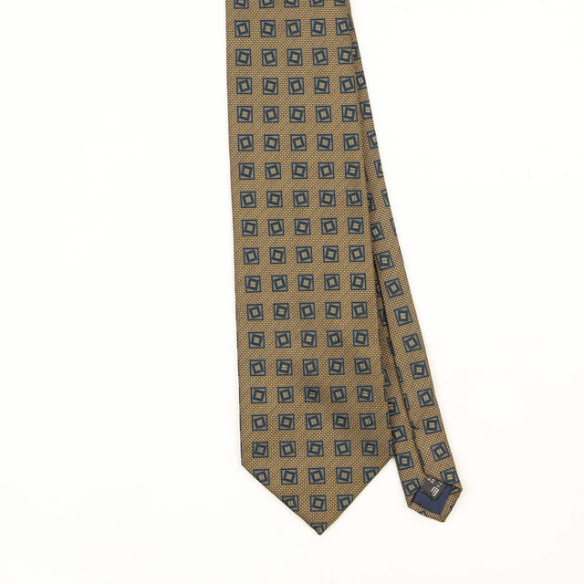 Front Front Detail of Vintage 1990's Ermenegildo Zegna Geometric Patterned Tie