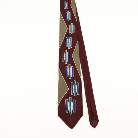 Front of Vintage 1990's John Henry Geometric Patterned Tie