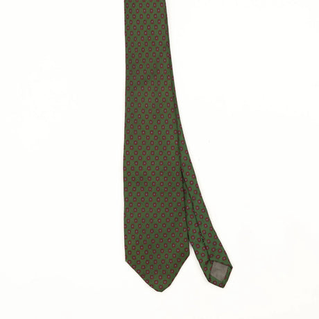 Front Front Detail of Vintage 1990's Polka Dot Patterned Tie