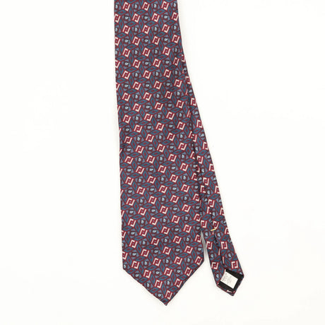 Front Front Detail of Vintage 1990's Geometric Patterned Tie