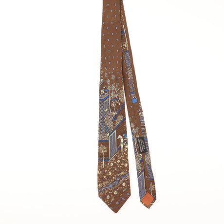 Front of Vintage Horse Artwork Abstract Patterned Tie