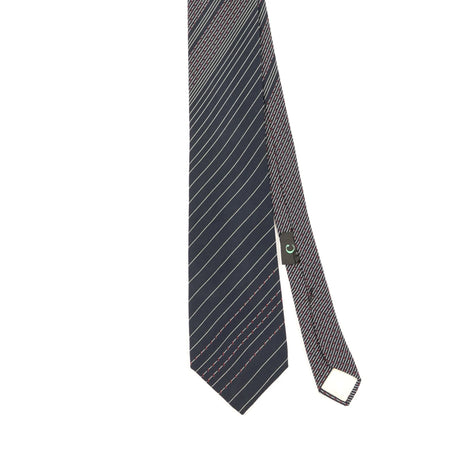 Front Detail of Vintage 1980's Carven Striped Patterned Tie
