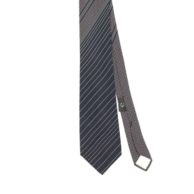 Front Detail of Vintage 1980's Carven Striped Patterned Tie