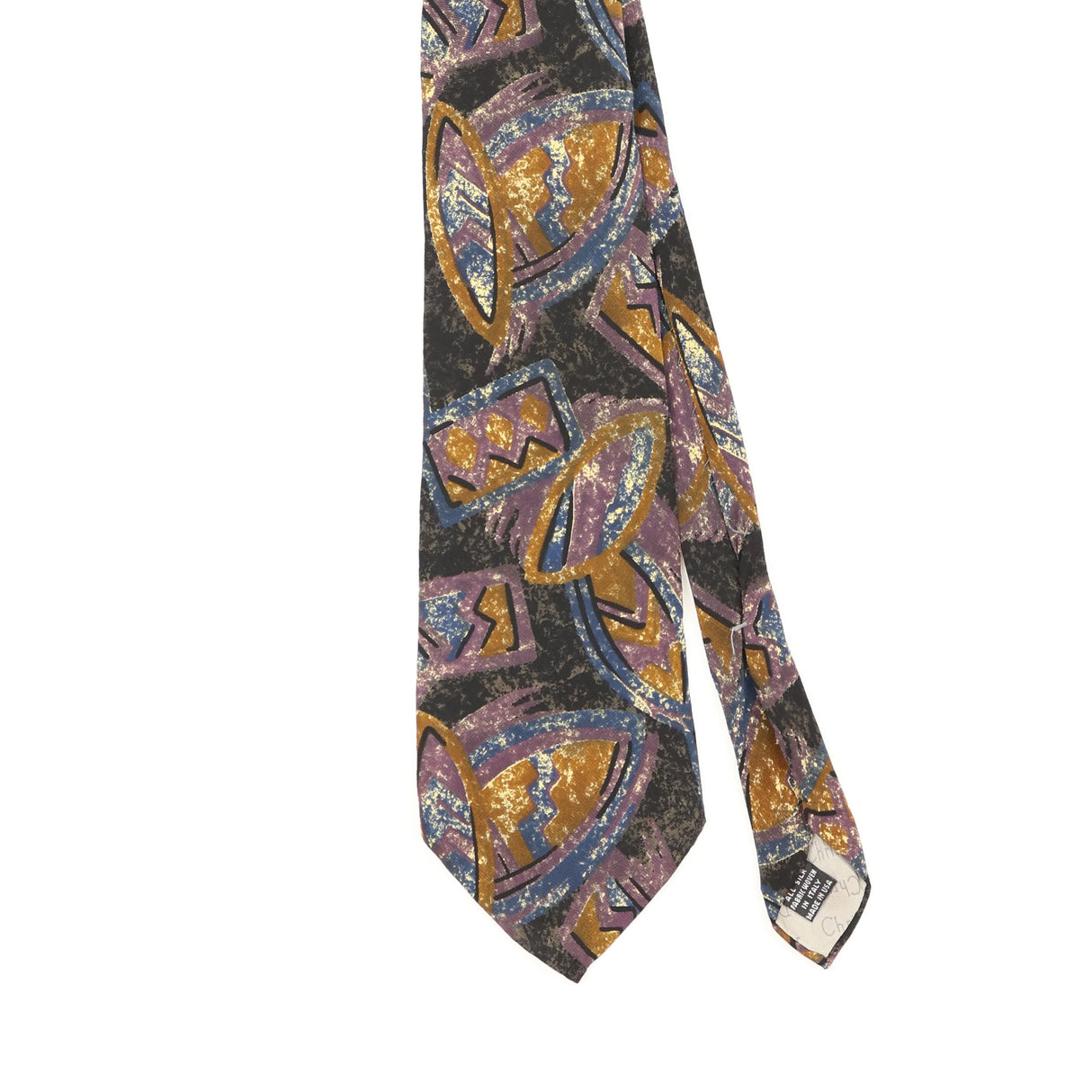 Front Front Detail of Vintage 1990's Christian Dior Abstract Patterned Tie