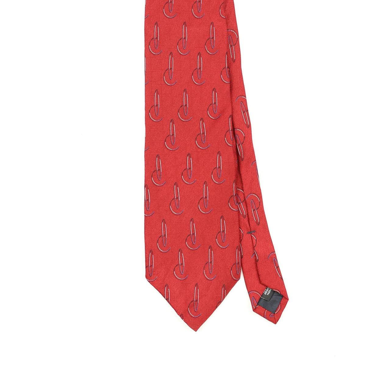 Front Front Detail of Vintage 1990's Geometric Patterned Tie