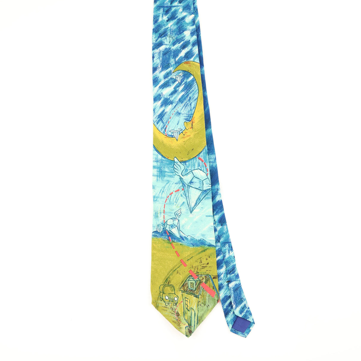 Front of Vintage 1990's The Beatles Cartoon Patterned Tie