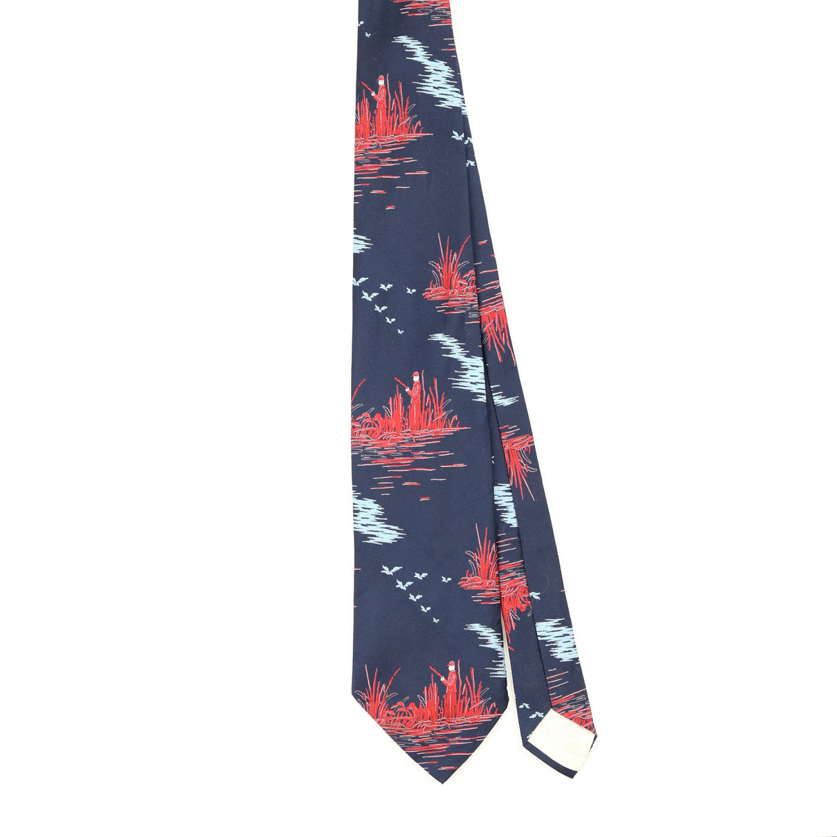 Front Front of Vintage 1980's Fishing Abstract Patterned Tie