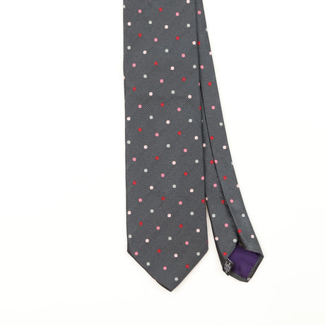Front Front Detail of Vintage 1990's Pierre Balmain Polka Dot Patterned Tie