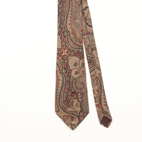 Front Detail of Vintage 1990's Paisley Patterned Tie
