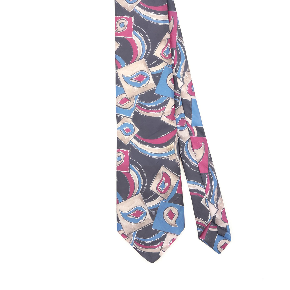 Front Front Detail of Vintage 1990's Valentino Abstract Patterned Tie