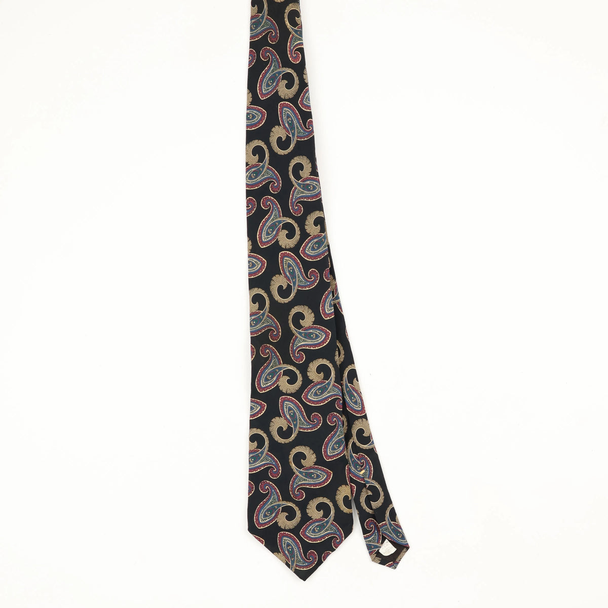 Front Front of Vintage 1990's Oscar De La Renta Paisley Patterned Tie