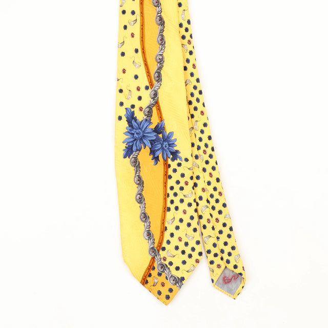 Front Front Detail of Vintage 1990's Carnaval De Venise Floral Patterned Tie