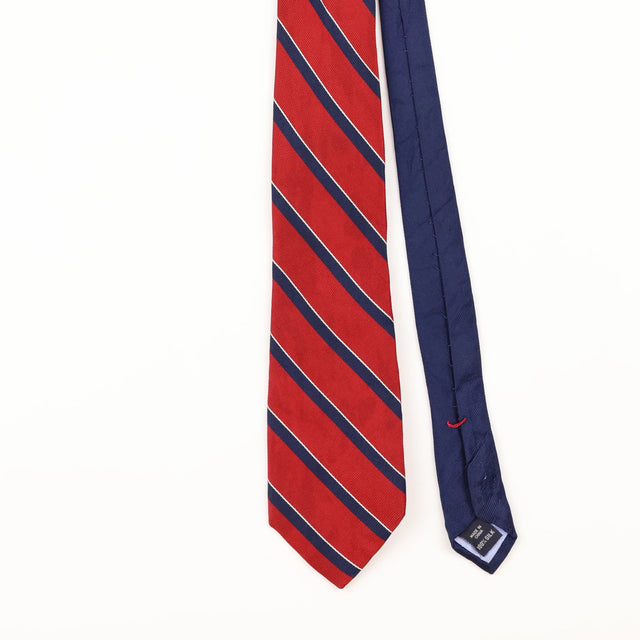 Front Detail of Vintage 1990's Tommy Hilfiger Striped Patterned Tie