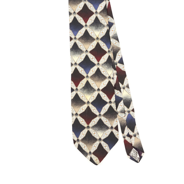 Front Front Detail of Vintage 1990's Geometric Patterned Tie
