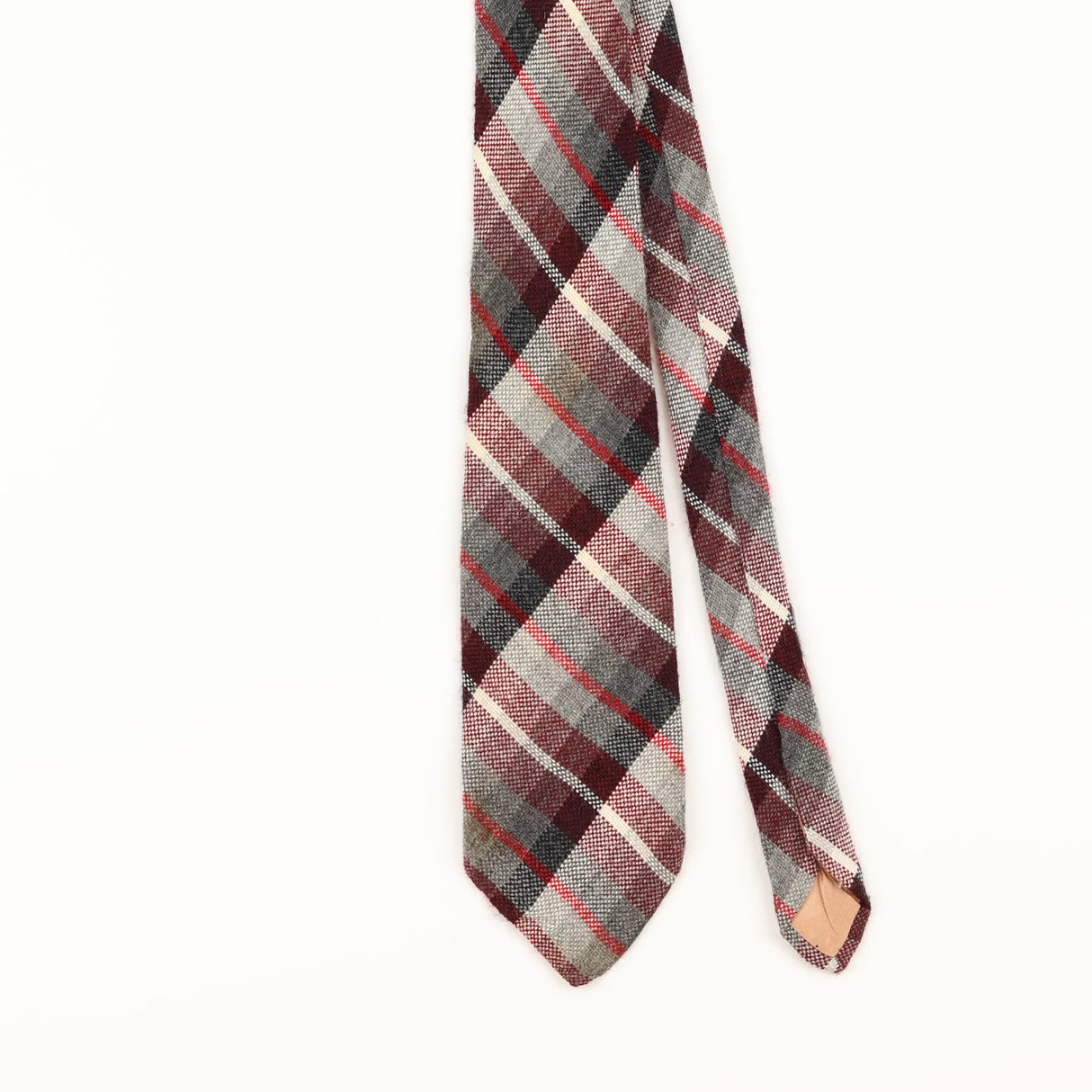 Front Detail of Vintage 1990's Plaids & Checks Patterned Tie