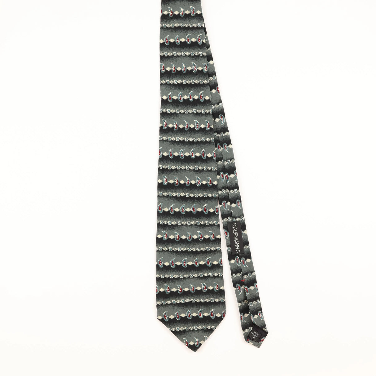 Front of Vintage 1990's Zylos Geometric Patterned Tie