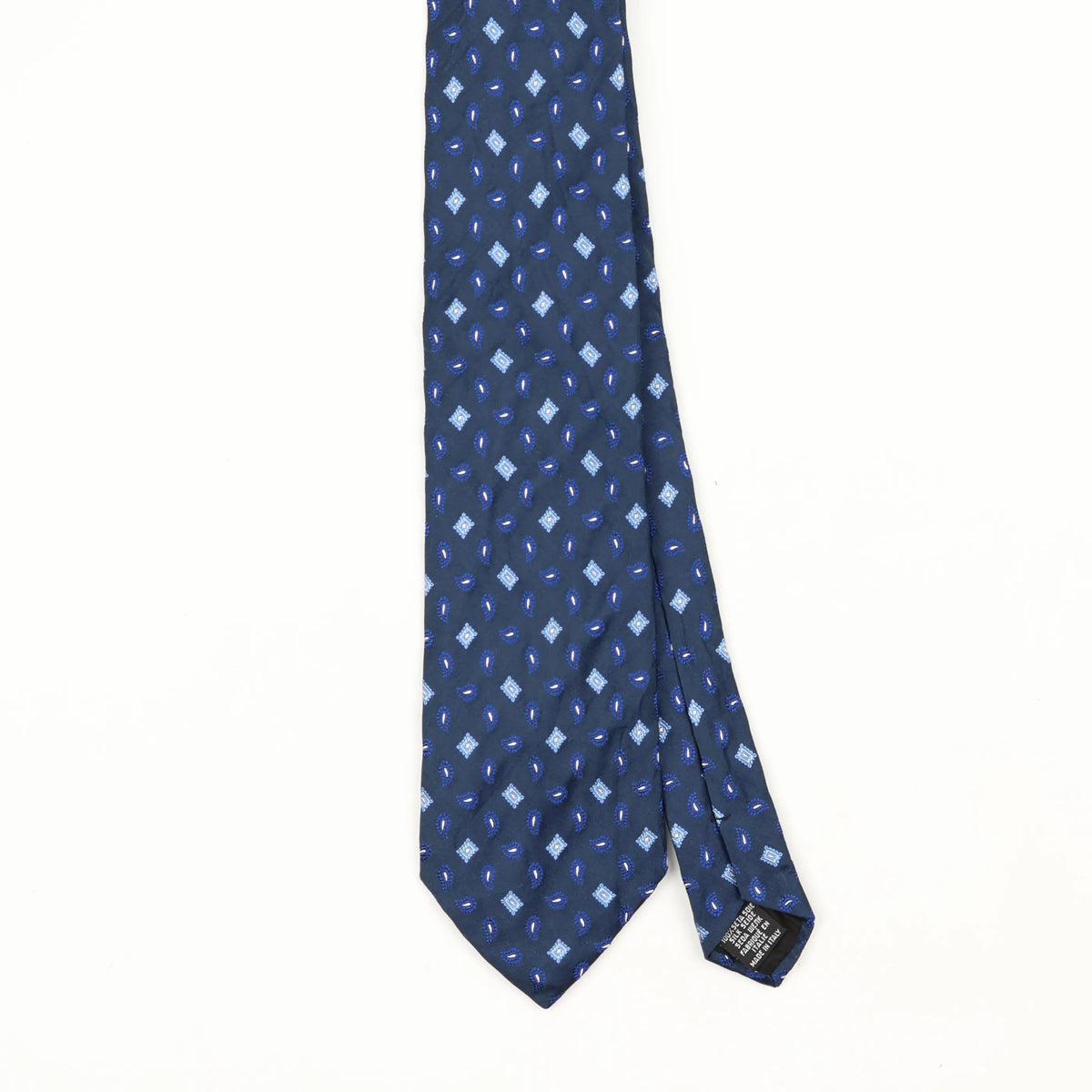 Front Front Detail of Vintage 1990's Hugo Boss Geometric Patterned Tie