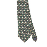 Front Detail of Vintage 1990's Elephant Geometric Patterned Tie