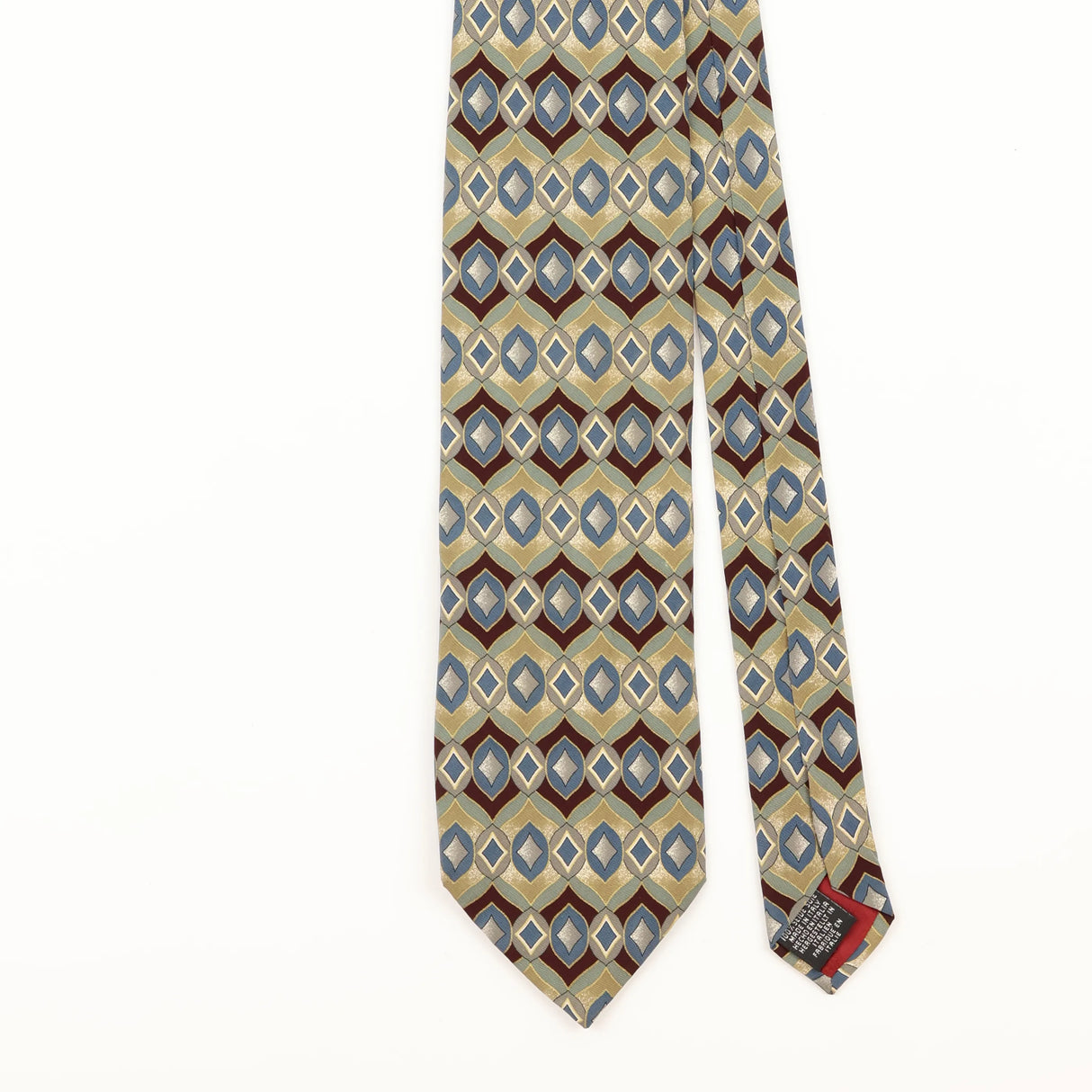 Front Detail of Vintage 1990's Tie Rack Charleston Geometric Patterned Tie