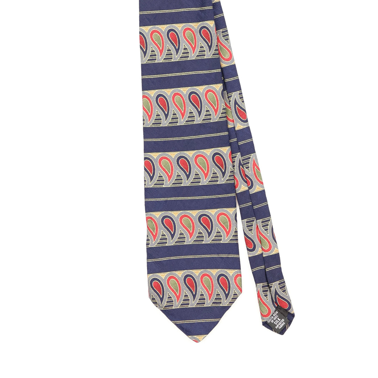 Front Front Detail of Vintage 1990's Alexander Julian Paisley Paisley Patterned Tie