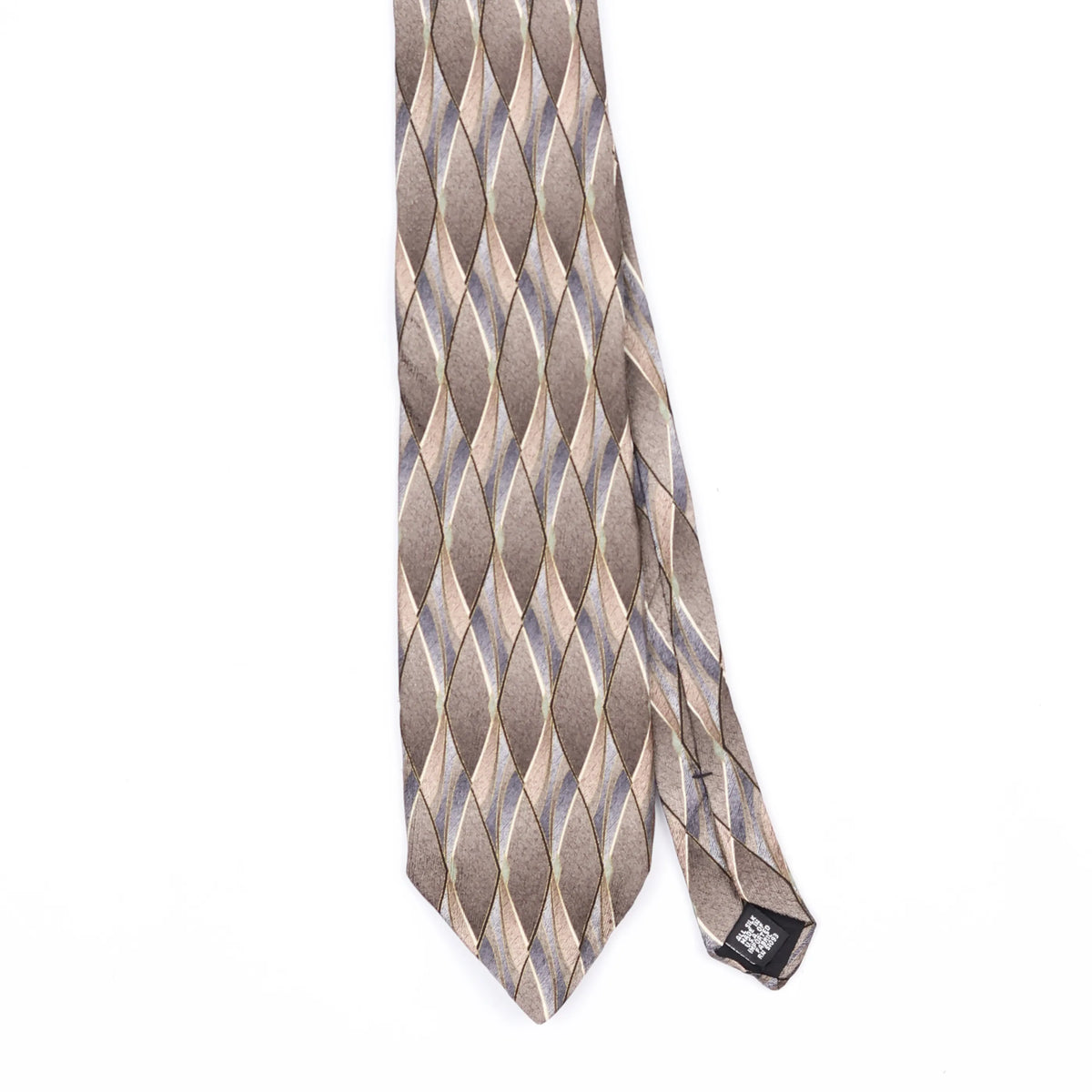 Front Front Detail of Vintage 1990's Geometric Patterned Tie